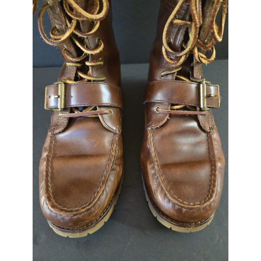 Polo Ralph Lauren Radbourne Brown  Leather Boots Men Range 14567 H17 Size 8.5D - Picture 4 of 16